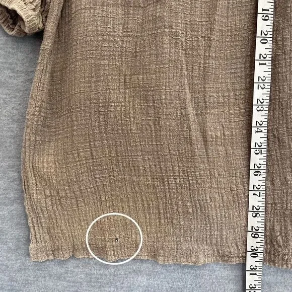 M. Rena Boho Lagenlook Gauze Tunic Womens Medium Beachy Artsy Breezy Made in USA - Picture 12 of 13